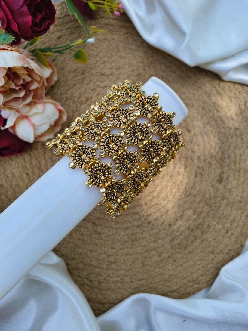 Antique peacock charm Bangles